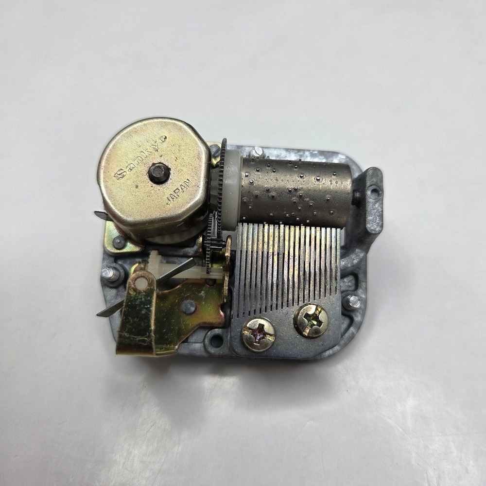 Sankyo Music Box Movement Wind Up Replacement Part Japan Vintage Silver Tone